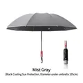 Misty grey automatic folding umbrella with 105cm diameter and sun protection vinyl coating - Anti-Rebound Mechanical (10 Ribs) / Mist Grey