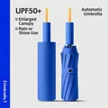 Vibrant blue automatic UV protection folding umbrella with compact storage case - 12-Rib Color-Block Reinforced Version / 1 Piece / Light Blue