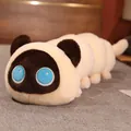 Adorable Siamese cat caterpillar plush body pillow in soft cream and brown fabric - Off White / 50cm