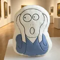 Cojín de peluche artístico 'El Grito' para una divertida decoración del sofá de la sala - Expresión de susto / 42-47cm