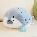Peluche de foca azul y blanco con piel suave para compañía al dormir - Nutria Marina en Postura Prona / Azul / 40CM