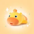 Süßes gelbes Wasserschwein Plüschtier mit Orange auf dem Kopf - 30 cm / Bauchlage Dumm