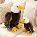 Realistic bald eagle plush toy set in two different sizes on a soft beige sofa. - 22cm / Brown and White