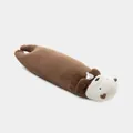 Long coussin peluche loutre de mer marron et blanc idéal pour dormir sur le côté - Loutre