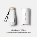 Quicksand White compact five-fold flat sun umbrella, 18cm closed length, UPF 50+ - 5-Fold Flat Umbrella / Folded Diameter 18cm / Off White