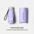 Lightweight purple 5-fold flat sun umbrella with UPF 50+ UV protection pouch - 18CM 5-Fold Flat Umbrella / Light Purple