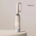 Premium automatic folding umbrella with carabiner ring handle in elegant Wutong rice beige - Reverse Reflective Style (20 Ribs) / Large (105CM) / Wutong Rice (Beige)