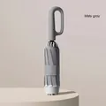 Fully automatic ring-buckle folding umbrella in misty gray for sun and rain protection - Reverse Reflective Style (20 Ribs) / Large (105CM) / Mist Grey