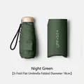 Compact 5-fold UV protection sun umbrella in dark night green with matching pouch - 18CM 5-Fold Flat Umbrella / Dark Green