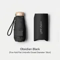 Lightweight obsidian black five-fold sun umbrella with UPF 50+ UV protection case. - 5-Fold Flat Umbrella / Folded Diameter 18cm / Black