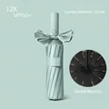 Automatic folding mint green sun umbrella with bow tie design and 12-rib structure - Little Mystery Series (Enlarged 24-Rib) / Mint Green