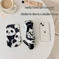 Compact mini umbrella with cute panda print and UV protection, shown next to a smartphone. - 5-Fold Mini Manual / Panda Home