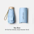 Mini sky blue five-fold sun umbrella with matching UPF 50+ protective pouch - Light Blue (UPF50+)