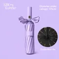 Elegant lavender automatic folding umbrella with UV protection and 105cm wide canopy - Xiao Mi Series - Enlarged 24-Rib / Purple