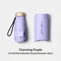 Compact portable five-fold purple sun umbrella with UPF 50+ UV protection layer - Light Purple (UPF50+)