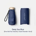 Portable ultra-light deep sea blue five-fold flat sun umbrella with UPF50+ protection - 18cm Flat 5-Fold / Navy Blue