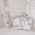 Vintage floral folding umbrella with golden curved handle for sun and rain protection. - 3-Fold Umbrella / Centennial Flowers