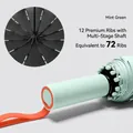 72-rib automatic folding umbrella in mint green with orange strap - 72 Ribs Color Block - Oversized - Mint Green