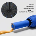Sturdy 72-rib automatic folding umbrella with a vibrant North Carolina blue finish - 72-Rib Contrast Color Series (Large) / Light Blue