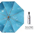 Titanium silver folding umbrella with blue starry galaxy constellation pattern - 70% off enlarged pro model] xingchen / Sun protection folding umbrella series
