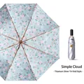 Floral three-fold umbrella with titanium silver sun protection coating for sun and rain - 70% off enlarged pro model] suyun / Sun protection folding umbrella series