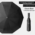 Classic black 10-rib automatic folding umbrella for sun and rain protection with 105cm canopy - M Series 10 Ribs / XL / Black