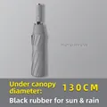 Large automatic folding umbrella in high-grade grey with 130cm diameter for sun and rain. - X-Series Extra Large / 10 Ribs (130cm Diameter) / Gray