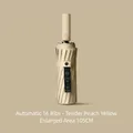 Large 105cm automatic folding umbrella in peach yellow for sun and rain protection - K-Series 16-Rib - Peach Yellow / [fully Automatic Series] Vinyl Weather