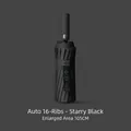 Professional automatic 16-rib folding umbrella in starry black with 105cm large canopy - K Series 16 Ribs / XL / Starry Black