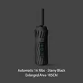 Automatic 16-rib umbrella in starry black with 105cm large canopy - K Series (Enlarged 16 Ribs) / Under Umbrella Diameter 105cm / Starry Black