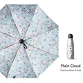 Compact floral print titanium silver 5-fold sun and rain folding travel umbrella - 50% off mini air model] suyun / Sun protection folding umbrella series