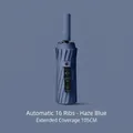 Professional automatic 16-rib folding umbrella in haze blue with 105cm large canopy - K-Series 16-Rib - Deep Sea Blue / [fully Automatic Series] Vinyl Weather