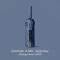Premium 105cm automatic 16-rib windproof umbrella in haze blue for sun and rain - K Series (Enlarged 16 Ribs) / Under Umbrella Diameter 105cm / Deep Sea Blue