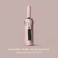 Dusty rose automatic umbrella with 16 reinforced ribs and 105cm canopy for UV protection - Fully Automatic Series (Black Glue Sun & Rain) / K Series (16 Ribs) / Dusty Pink