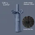 Blue automatic folding umbrella with 12-rib structure and UPF50+ sun protection - Little Mystery Series (Enlarged 24-Rib) / Smoky Blue
