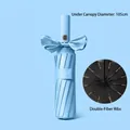 Automatic folding light blue umbrella with 12 ribs and UPF50+ sun protection feature - Xiao Mi Series - Enlarged 24-Rib / Light Blue