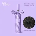 Lavender purple automatic folding umbrella with bow tie and 105cm diameter - 24-Rib Large Size / Purple