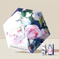 Compact portable folding umbrella with artistic white rose oil painting floral design - 15cm Six-Fold Flat Umbrella / White Rose Pendant