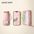 Compact pink floral folding umbrella with UPF50+ sun protection and matching pouch - 14cm Pink Mist Flower With Pouch