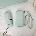 Compact mint green mini pocket sun umbrella with protective hard shell carry bag - Mint Green