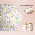 Elegant floral UPF50+ folding sun umbrella including a matching vintage kiss-lock pouch - 14cm Hundred Flowers With Pouch