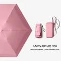 Cherry blossom pink mini flat umbrella with UV protection and portable capsule case - 15cm Six-Fold Flat Umbrella (Card Pack Series) / Sakura Pink