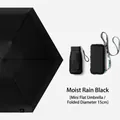 Compact black mini flat umbrella for sun and rain protection with 15cm folded diameter - 15cm Six-Fold Flat Umbrella (Card Pack Series) / Rain Black