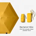 Mini portable UV protection sun umbrella in ripe apricot yellow with storage case - Card Bag Series / 15cm Six-Fold Flat Umbrella / Apricot Yellow