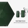 Portable mini UV protection umbrella in dark green with a matching storage case - Card Bag Series / 15cm Six-Fold Flat Umbrella / Night Green