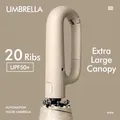 Premium automatic beige umbrella featuring 20 ribs and UV protection with a hook handle - 20-Rib Oversized (Full Automatic) / Sycamore Beige