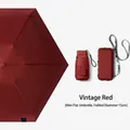 Mini Antique Red sun umbrella with 15cm folded size and storage case - Card Bag Series / 15cm Six-Fold Flat Umbrella / Retro Red