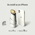 Compact mini five-fold UV protection capsule umbrella compared to a smartphone size - 5-Fold Flat Umbrella / Off White