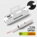 White 72-rib automatic folding umbrella with UV protection and portable box - 12K 72-Rib Automatic / Sweet Rice White