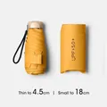 Ultra-light yellow mini 5-fold sun umbrella for UV protection with UPF 50+ storage pouch - Phone Pouch Design / 5-Fold 6-Ribs / Lemon Yellow